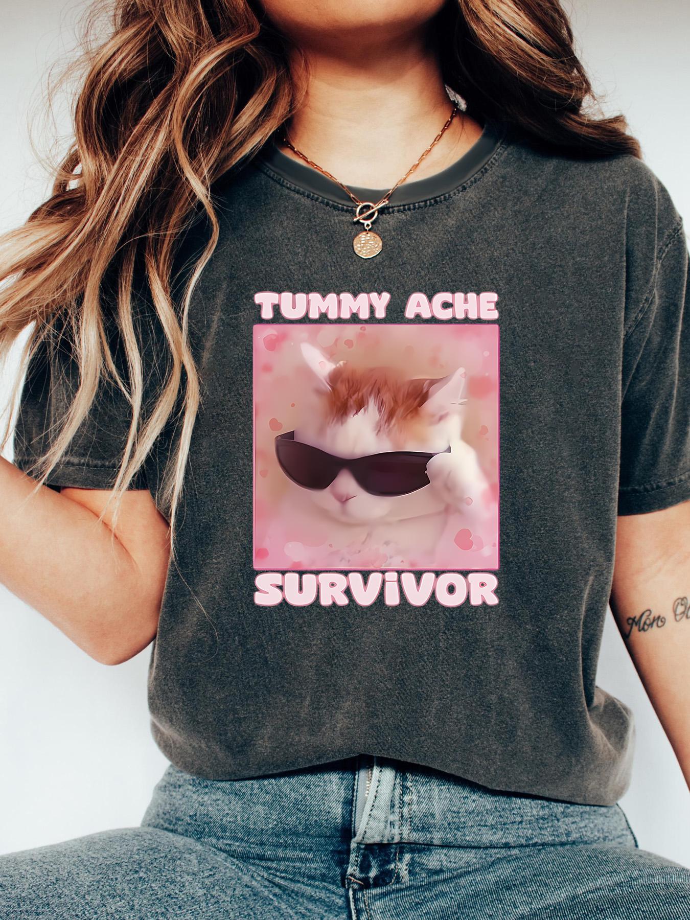 Unisex's Animal Cat & Letter Print Round Neck Tee, Fashion Casual Streetwear Crew Neck T-shirt for Daily Holiday Vacation Outdoor Wear, Unisex's Clothes for All Seasons