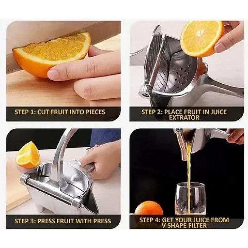 Manual Juicer Presser, Aluminum Manual Squeezer, Ergonomic Handle, Efficient Juice Extraction, Durable, Compact, Easy to Use and Clean