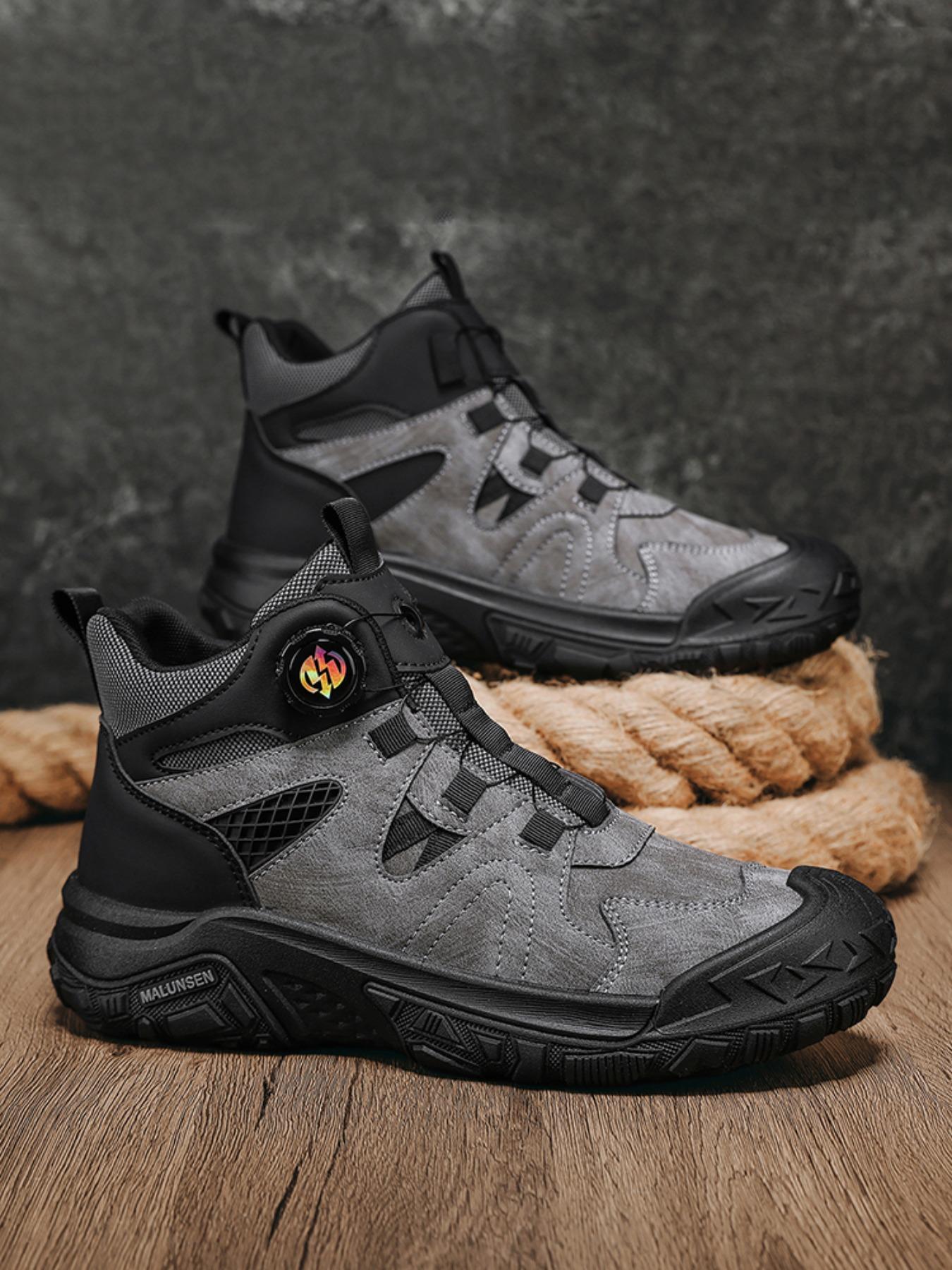 Men's Rotating Buckle Outdoor Hiking Shoes, Fashionable Comfort, Suitable for Outdoor Sports, Daily Wear, Sporty Style, Fall & Winter