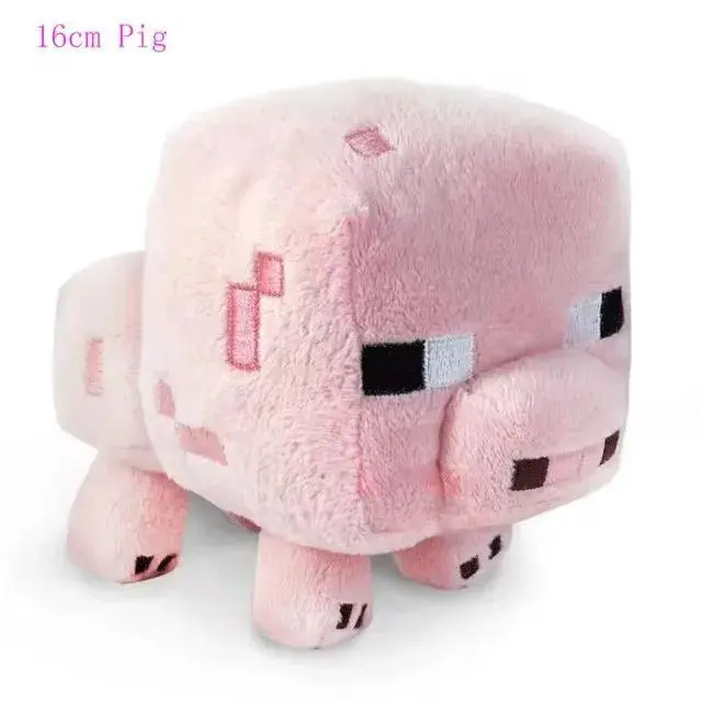 Pink MC Baby Pig Plush Stuffed Toys Doll MC Enderman Game Cartoon Wolf  Ocelot Sheep Toys Brinquedos Gifts for Children Kids