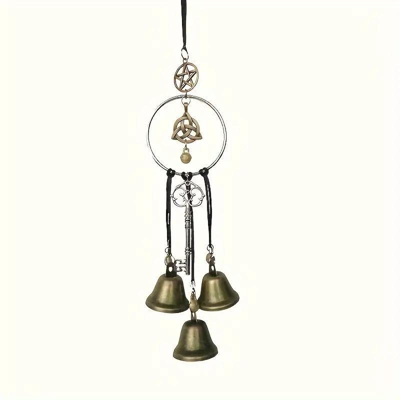 Handmade Iron Witch Bell Wind Chime, Outdoor Waterproof, Rustic Metal Hanging Ornament, Durable Home Garden Decor, Perfect Gift for Holidays