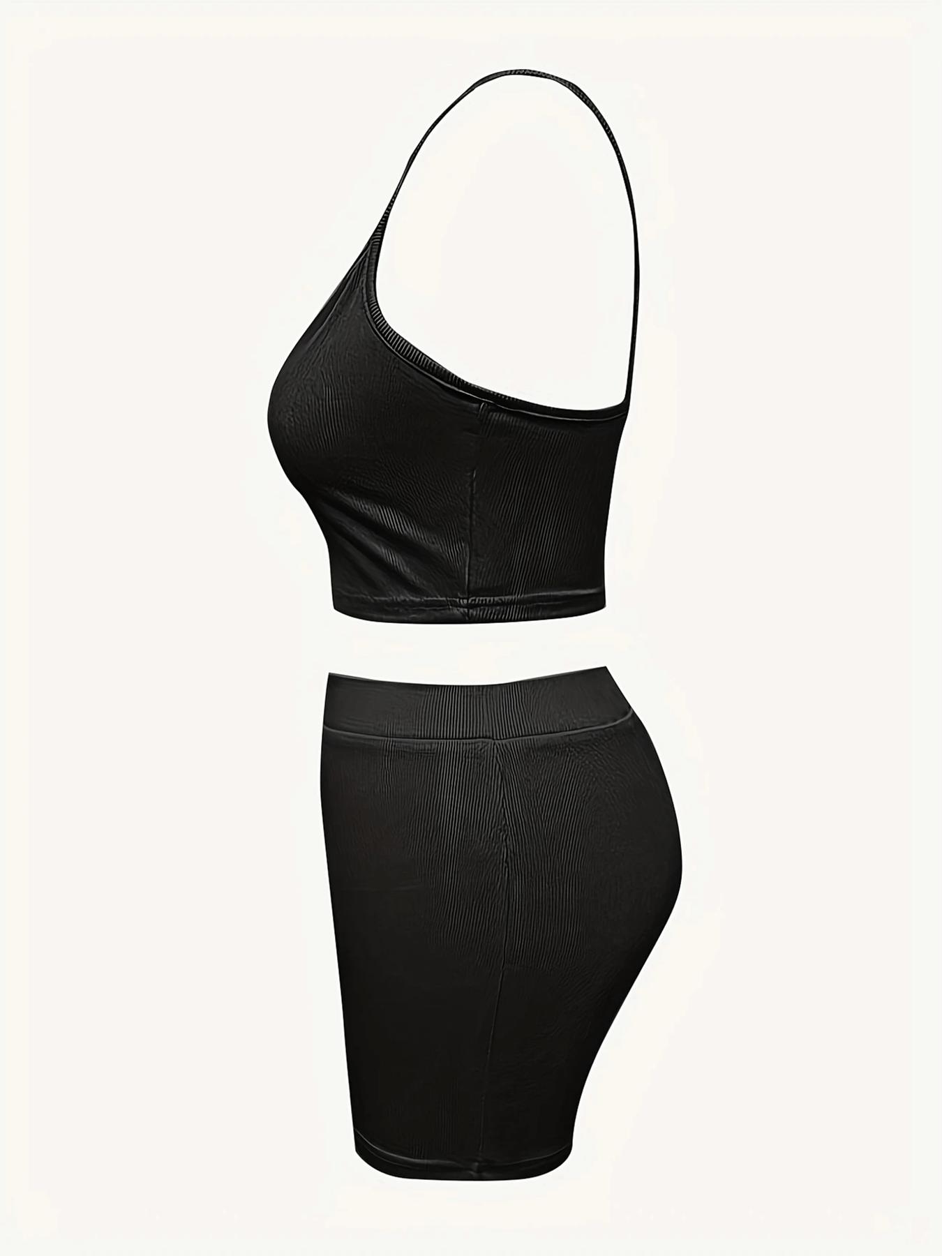 Casual set: best-selling women’s summer tank top and shorts two-piece with hip-lifting and tummy control; women’s summer clothing