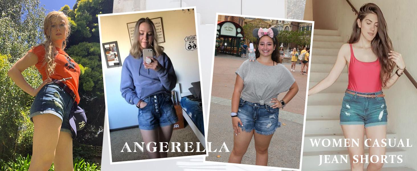 Angerella Women's Casual Denim Shorts Summer Jeans Stretchy Hot Short Pants