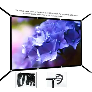 Outdoor Camping Extended Projection Screen 60/72/84/100/120/150 Inches, Reusable and Easy to Clean, Compatible with Most Projectors