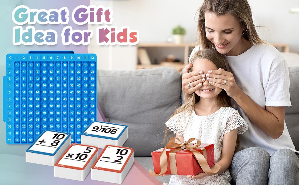 Torlam Math Flash Cards & Math Board,  Multiplication Flash Card Times Table Chart, POP Fidget chart, Math Manipulatives Division, Addition, Math fidget toys, Subtraction Games Toys for Kids, 1st, 2nd, 3rd, 4th, 5th,6th Grade