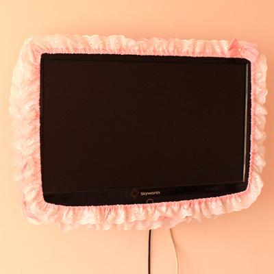 Household TV Monitor Dustproof Cover - 24-48in Stretch Fabric All-Purpose Indoor Protector, Elastic Home Care Supply with On/Off Without Lift Power-On Ready Design