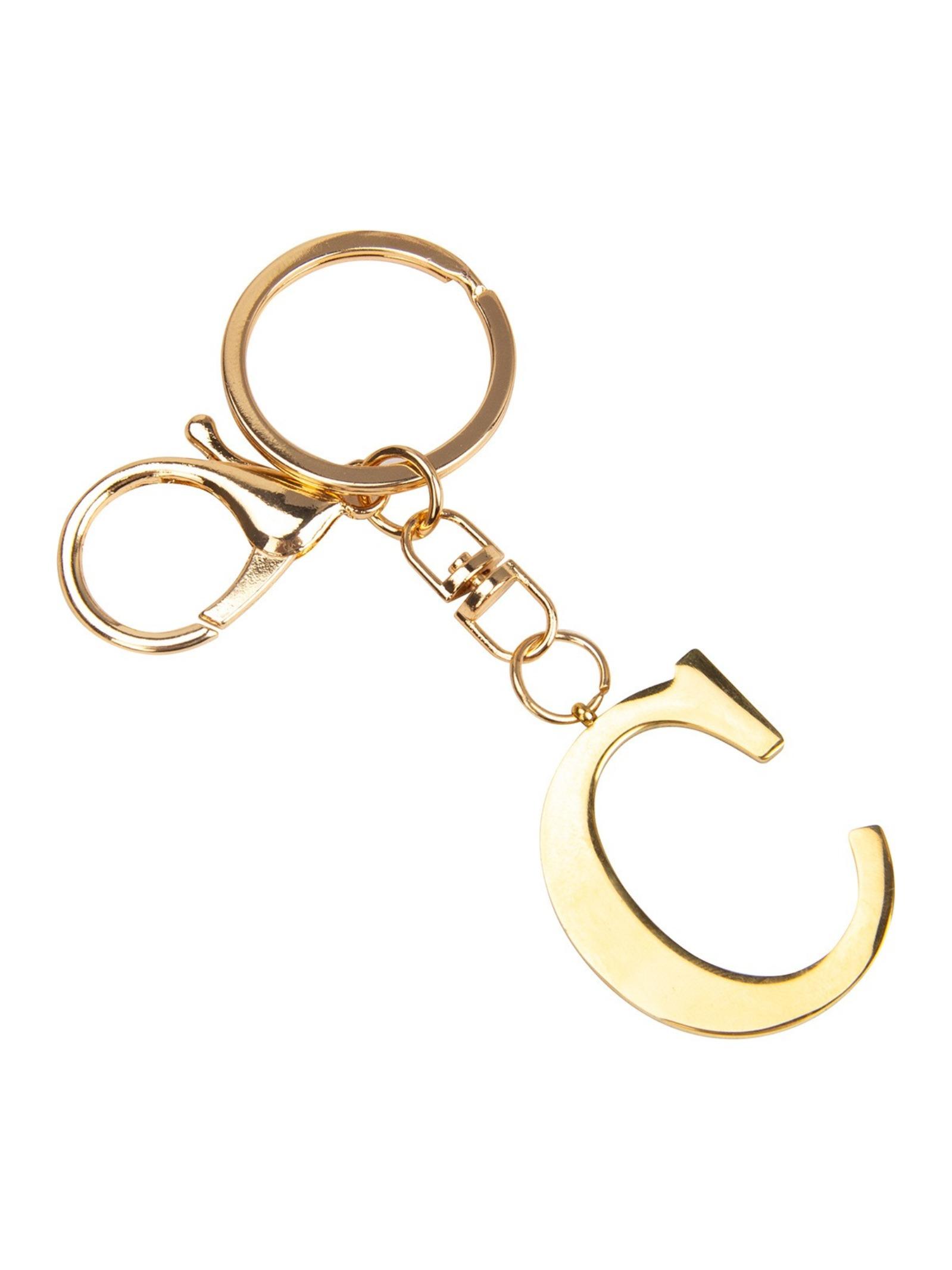 Stainless Steel Letter Keychain, Key Ring, Luggage Tag, Badge Gift, Women's Bag Charm, 1pcs, Elegant Accessory