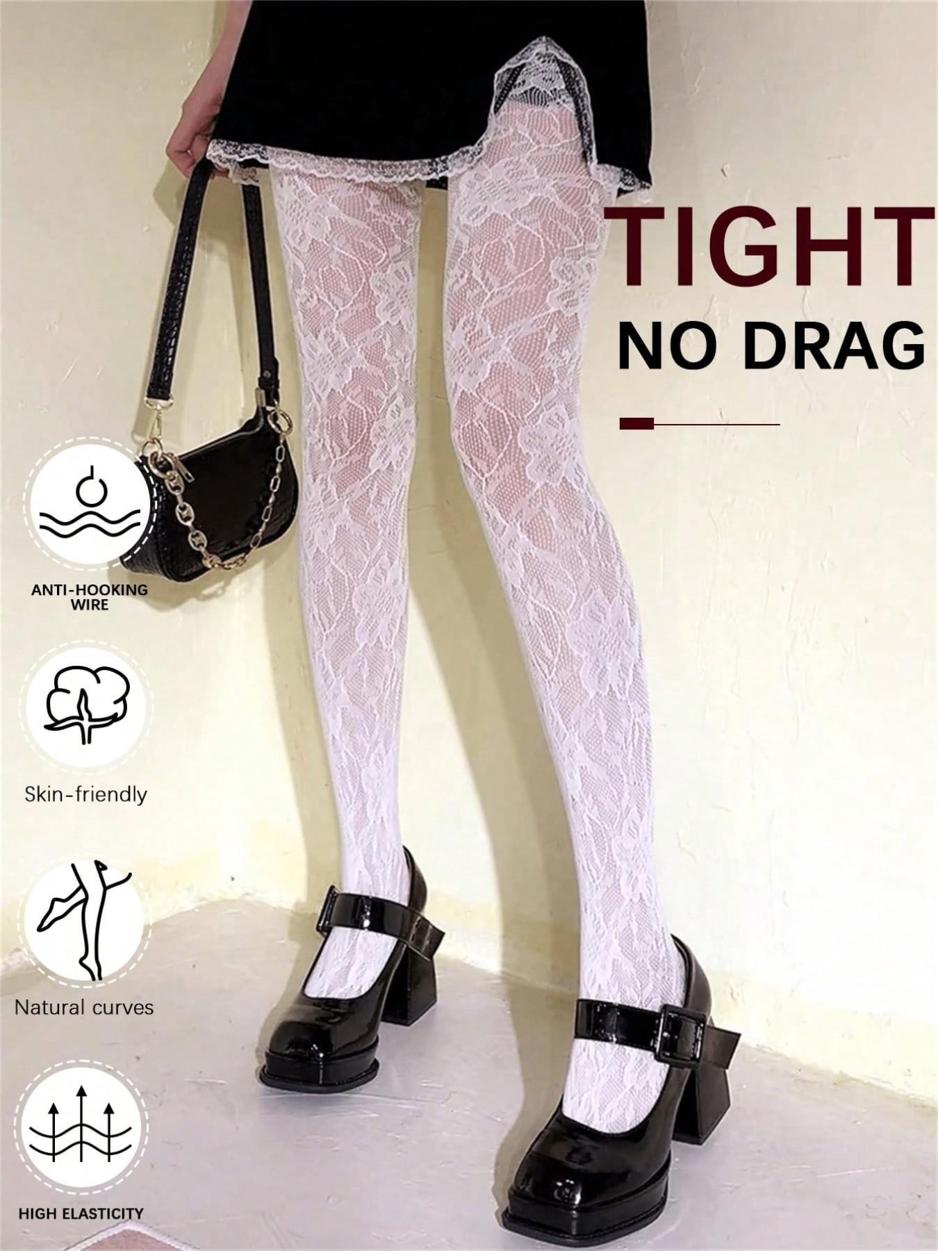 Women's Floral Mesh Pantyhose, Thin Embroidered Long Socks, Sweet Sexy Design, Comfortable Daily Wear, Suitable for Casual Occasions