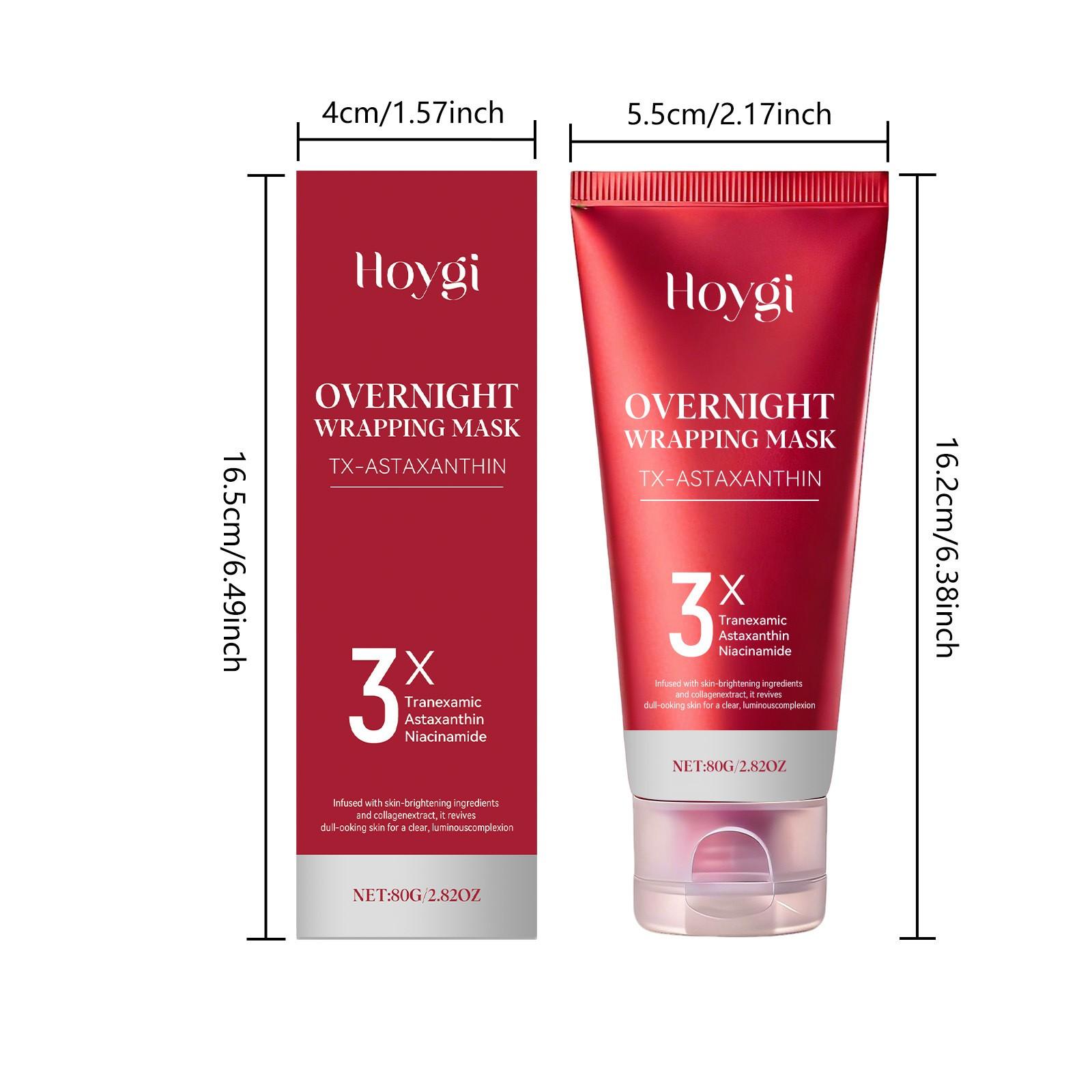 Hoygi Astaxanthin Peel off Mask (80g), Moisturizing Hydrating Face Mask, Daily Night Use, Nourishes and Refreshes Skin
