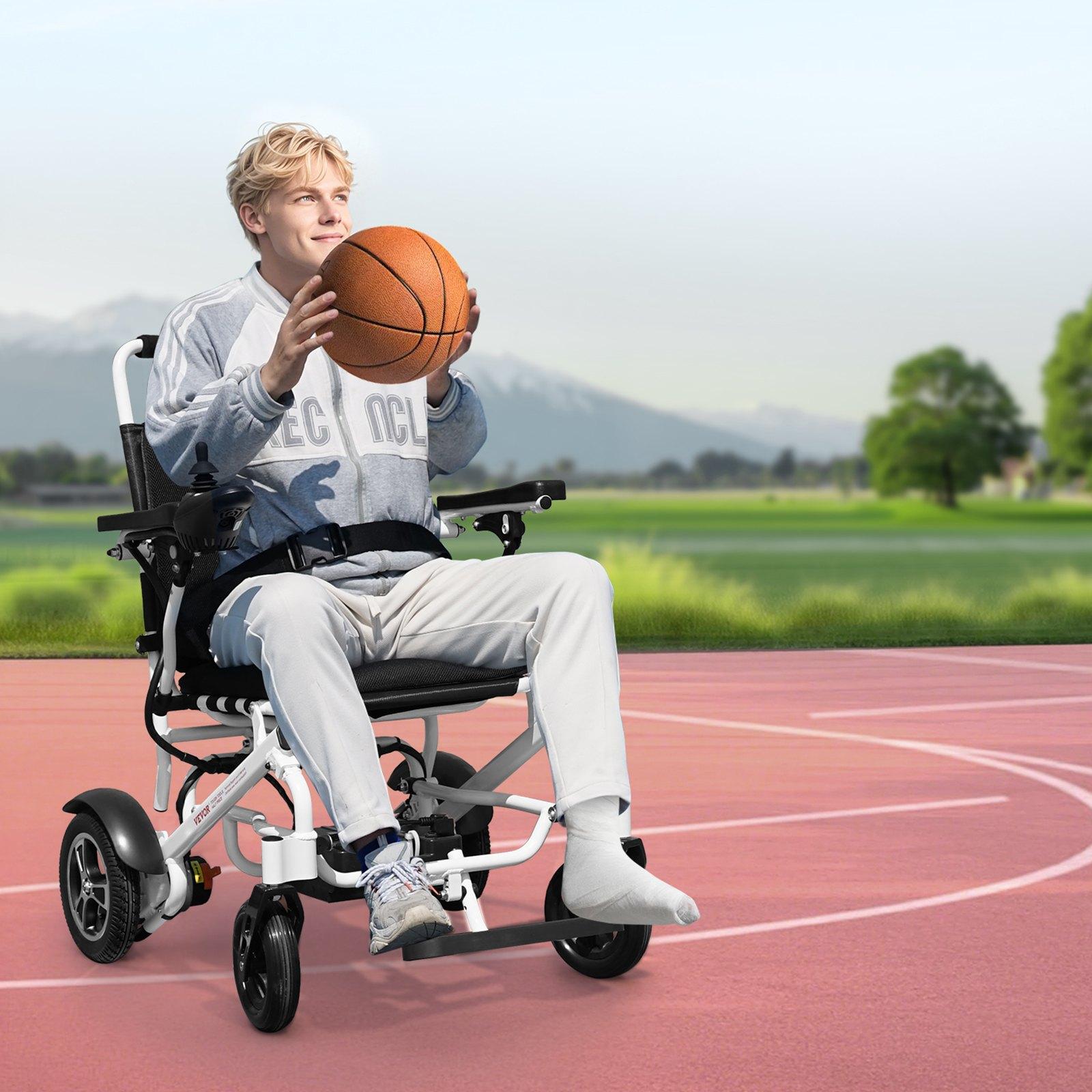VEVOR Electric Wheelchair for Adults, 300lbs Capacity, Foldable Lightweight All-Terrain Model, 13-Mile Traveling Range, Puncture-Proof Portable 21in Seat Motorized Chair for Seniors