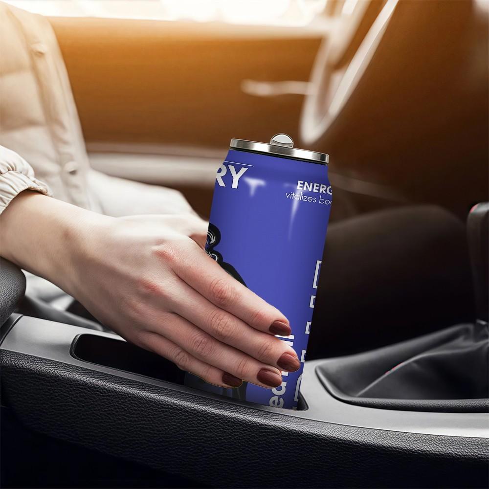 1pc 17oz Red Bull Blue Edition Vacuum Insulated Mug, Portable Stainless Steel Cup with Lid, Ideal Sports & Coffee Mug for Family Friends, Great for Camping, Outdoor & Holiday Gifts