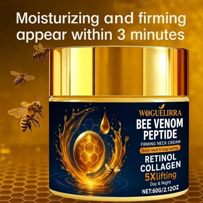 5x Collagen Bee Venom Cream, Moisturizer, Skin Care, Tightens Double Chin and Neck, Rich in Collagen, Retinol, Nicotinamide, Hyaluronic Acid, Suitable for All Skin Types