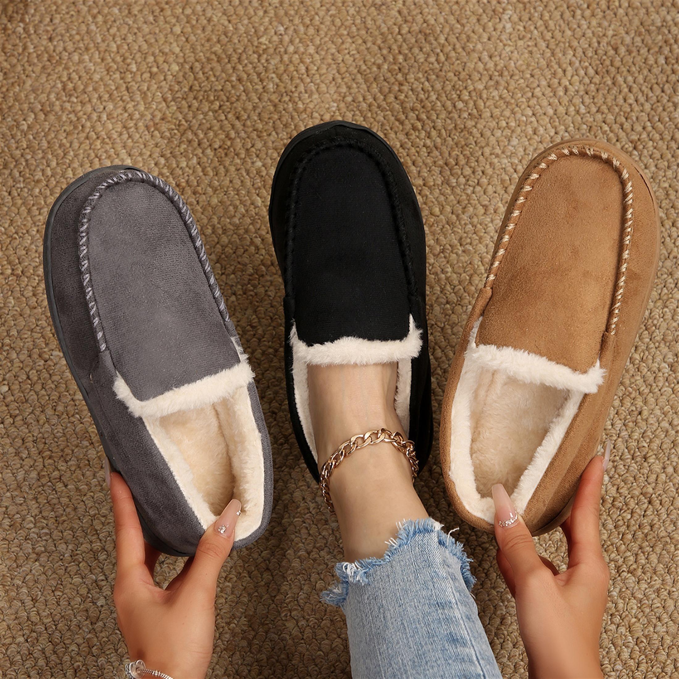 Women Walking Casual Loafers Warm Fleece Plush Lined Slip On Fuzzy Slippers Indoor Outdoor Winter Mini Snow Boots Shoes Springfresh Women Walking Casual Loafers Warm Fleece Plush Lined Slip On Fuzzy Slippers Indoor Outdoor Winter Mini Snow Boots Shoes Springfresh