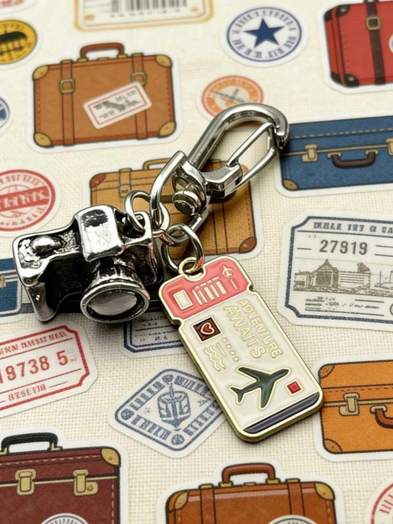 Travel Theme Keychain Pendant, Fashion Bag Accessory, Creative Gift for Graduation, Mother's Day, Wedding, Independence Day