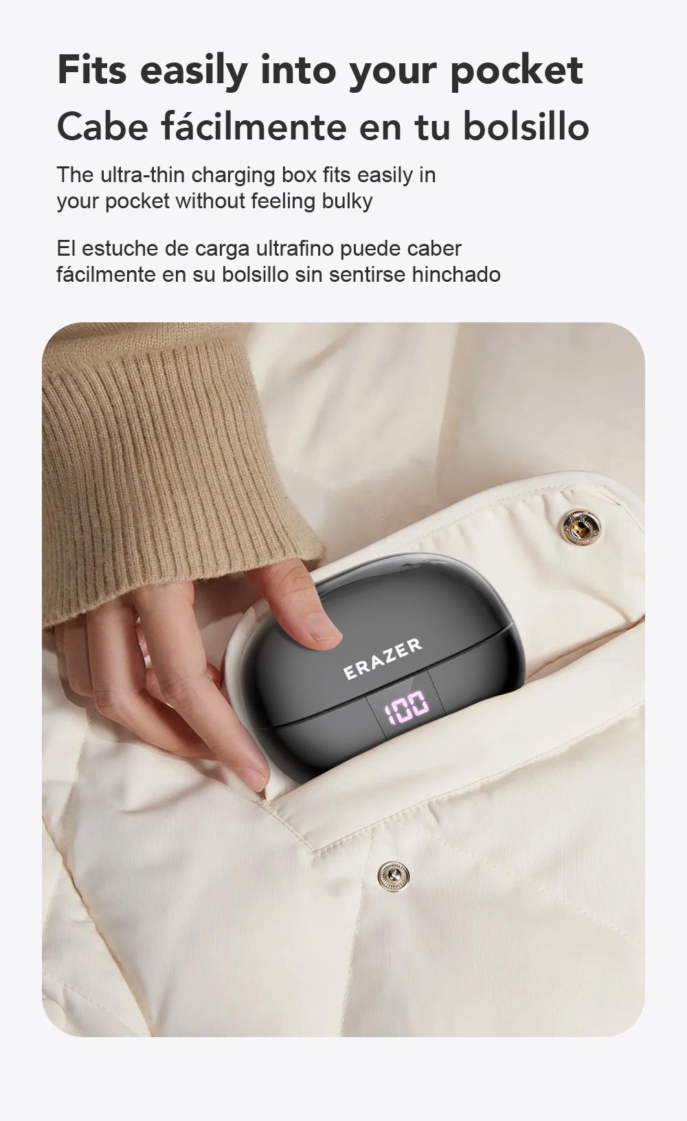 ERAZER XT66PRO OWS Open Wireless Earbuds Wireless Bluetooth Earphones HIFI Sound Quality Music With Microphone Supports Voice Calls, Sports and Fitness