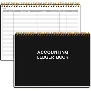 Accounting Ledger Book A5 for Bookkeeping Small Businesses & Personal Use Expense Tracker Notebook for Tracking Money Expenses Deposits & Balance 8.5" x 5.8" Black