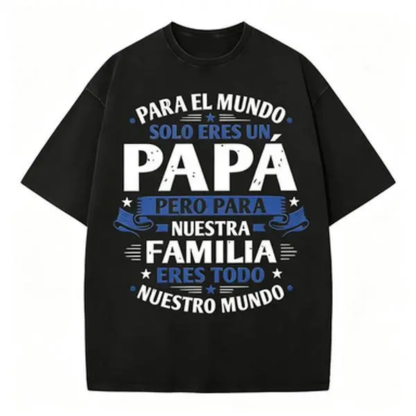 Regalo para Papa Father's Day Spanish T-Shirt Vintage Washed Cotton Casual Smooth