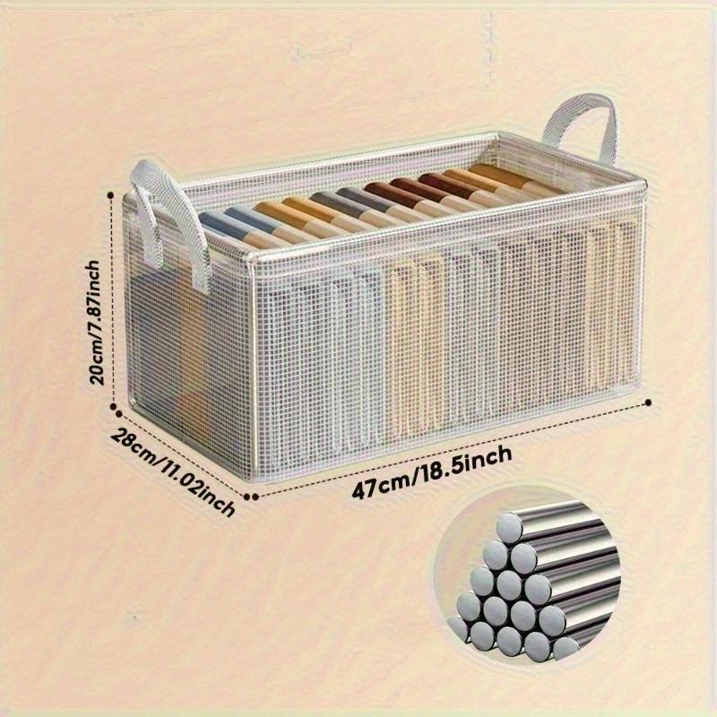 4-Piece Stackable Plastic Storage Boxes with Lids & Handles, Durable PVC Collapsible Closet Organizer for Clothes & Books, Space-Saving Home Storage Organization Solution
