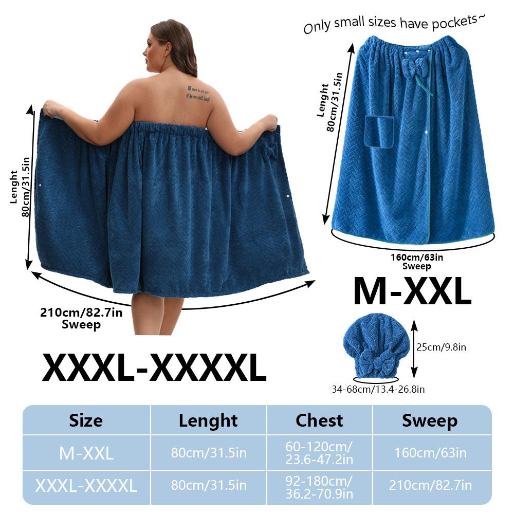 Extra-Large Bath Skirts Set, 2 Counts Adjustable Bathrobe & Shower Cap, Thickened Bathrobe Bath Towel, Ideal for Home Bathroom Use, Travel, Sauna, and Spa, Towels #GLOBAL PICKS
