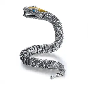 Handmade Copper Dragon-Shaped Medusa-Inspired Punk Animal Exquisite Bracelet, Unisex Fashionable Jewelry, Ideal for Party Wear and Birthday Jewelry Gifts