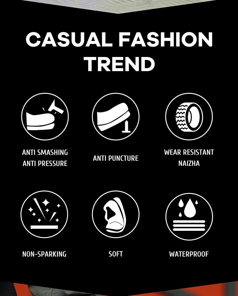 Splash-proof Smash-proof Puncture-proof Breathable Safety Shoes Lightweight Steel Toe Brown Non-slip Work Shoes for Women Footwear Bridal SpringStatements