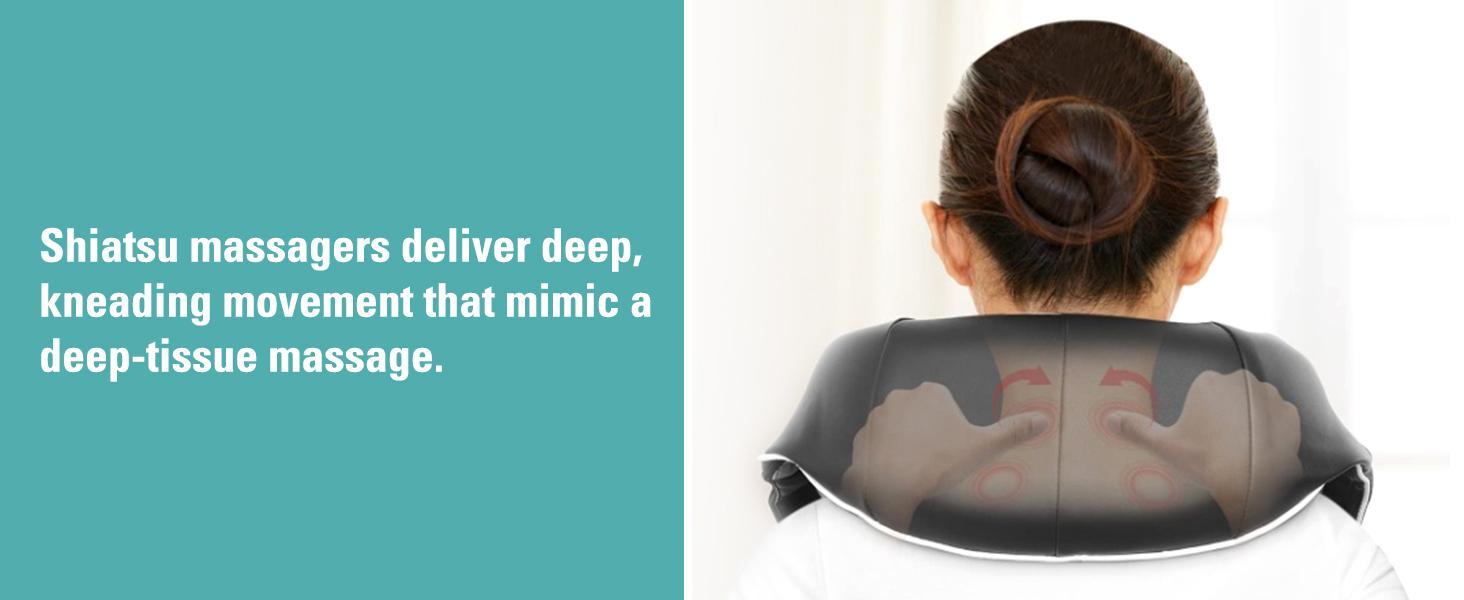 Shiatsu Neck & Back Massager Electric Shoulder Massager Car Neck Massage Pillow for Neck Shoulder Back Leg & Foot Massage 8 3D Nodes 3 Speed 2 Direction Black Gift