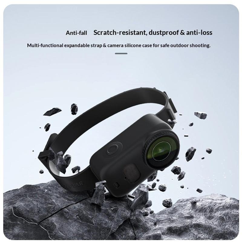 Raywowo Silicone Wrist Strap Mount For Osmo/GoPro Action Cameras, Adjustable Hand Strap For Backpack, Sports Camera Accessories