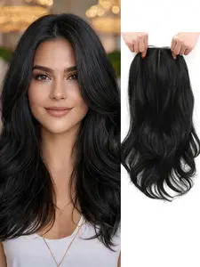 18 Inch Short Wavy Hair Topper, 6.5x6.5 Breathable Lightweight Base, Natural Volume, Full Scalp Coverage for Thinning Hair, Synthetic Material Wigs