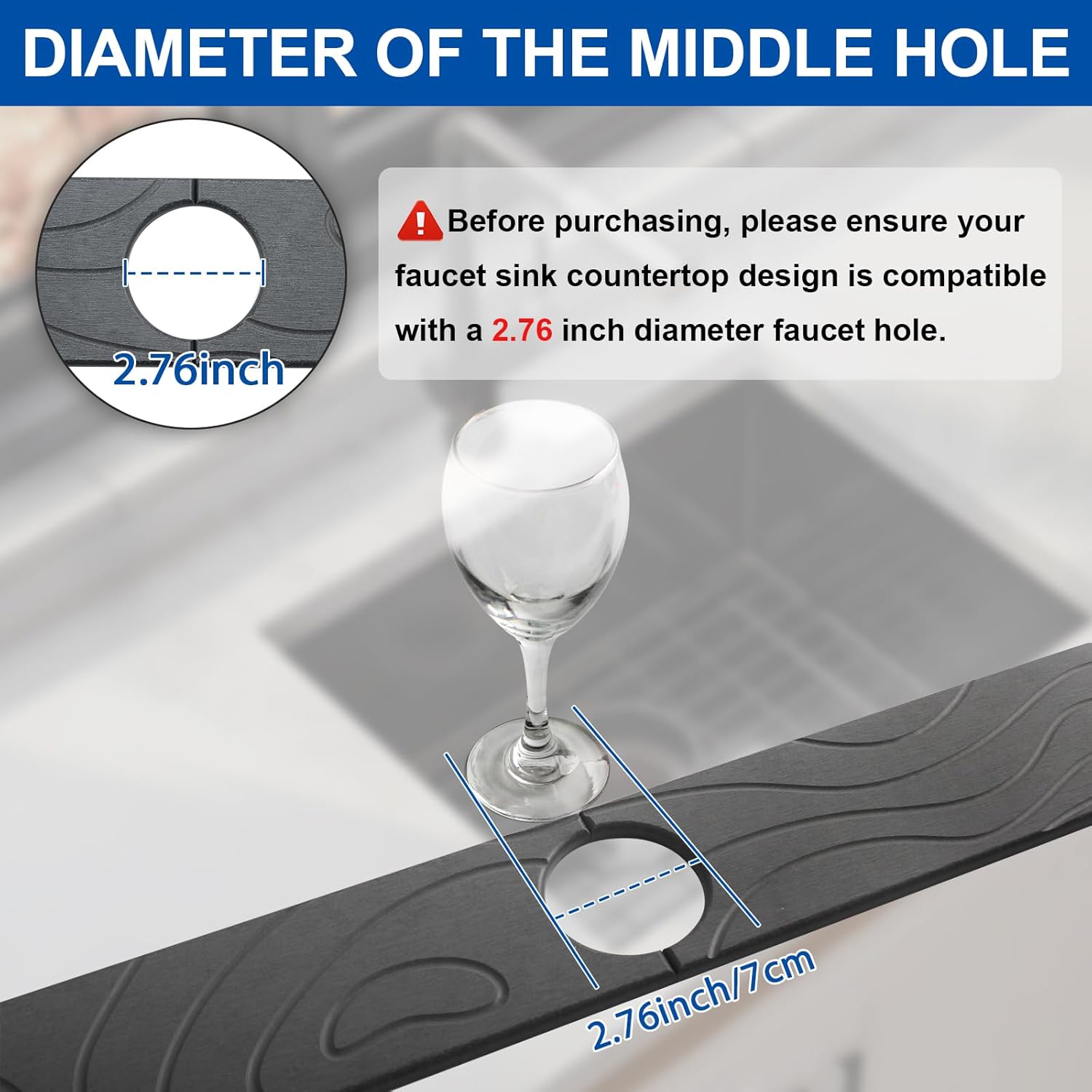 2 count Faucet Mat for Kitchen Sink 15.74"x3.94" Diatomite Quick Dry Sink Splash Guard Absorbent Kitchen Stone Sink Tray Faucet Splash Guard for Bathroom Counter