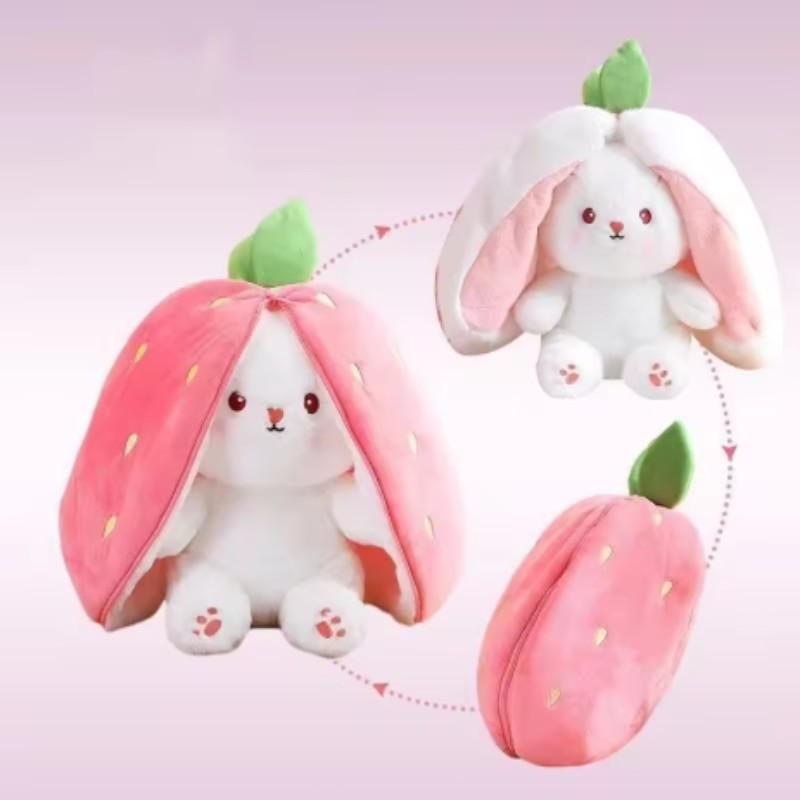 Cute Fruit Rabbit Plush Pillow Toy, Adorable Filled Doll, Perfect Gift for Girls, Birthday Present, Room Decoration