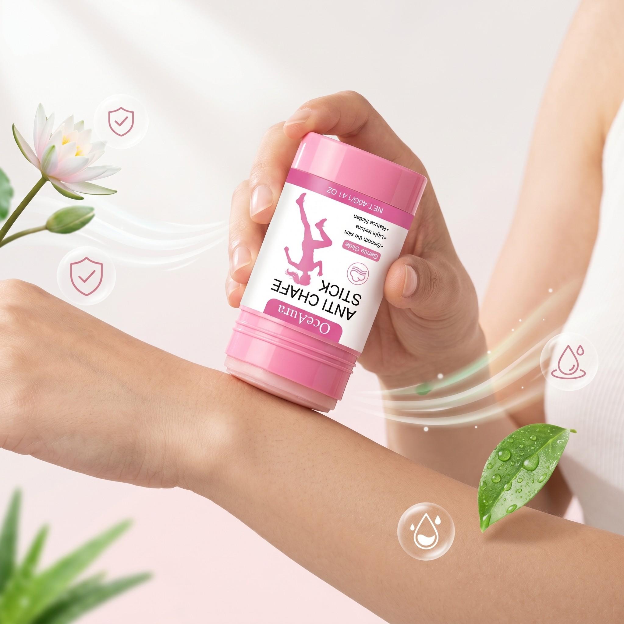 Oceaura Skin Soothing Anti-Friction Stick, Sports Friction Relief Balm, Reduces Irritation, Refreshing Non-Sticky, Portable