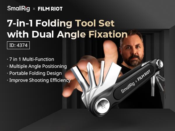 SmallRig x FILM RIOT Folding Tool Set with Screwdrivers and Hex Key Wrenches, Multiple Angle Positioning, Portable and Compact Design