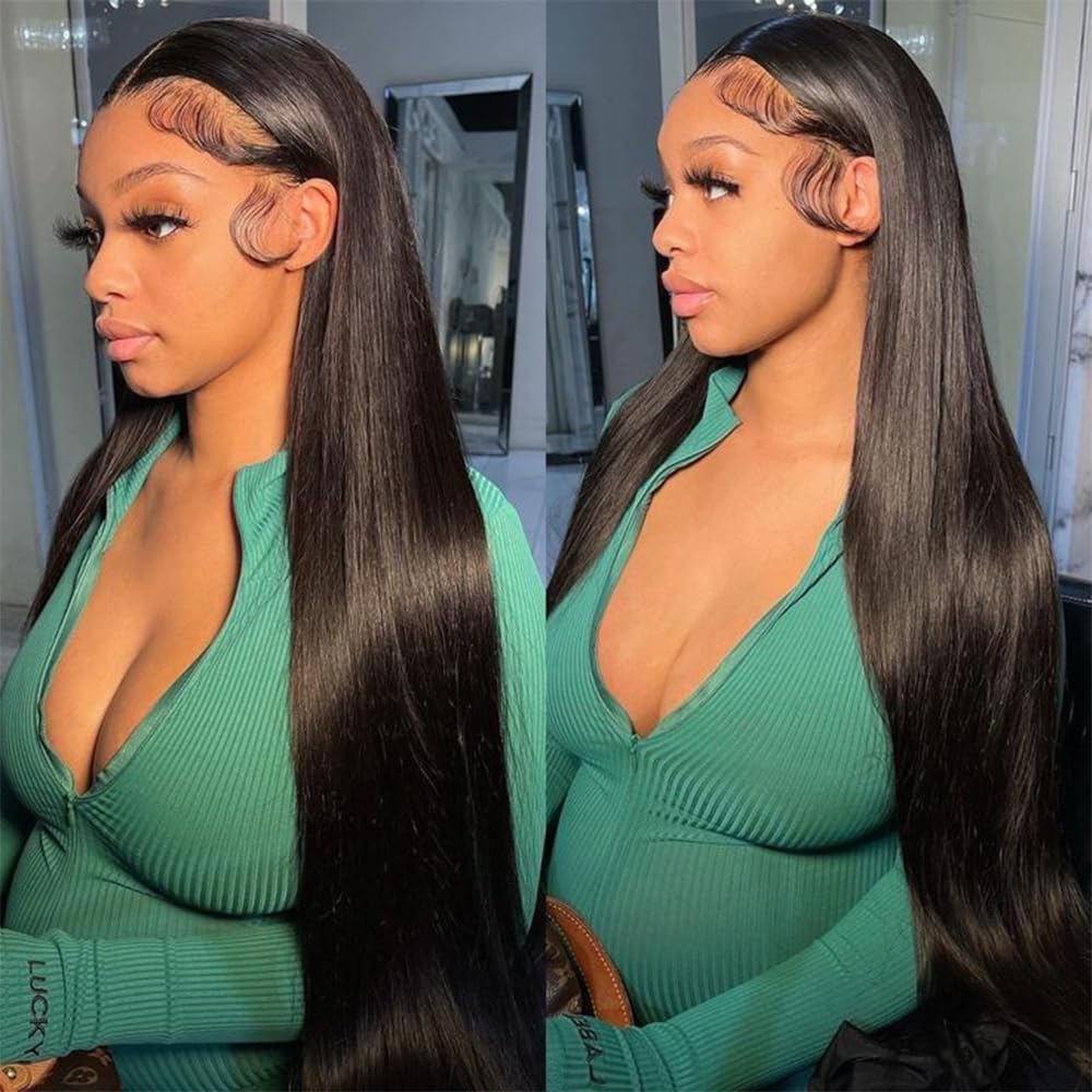 HD 13x6 Straight Lace Front Wigs Human Hair For Women Bone Straight Lace Frontal Wigs Pre Plucked Wig 180% Density TikTokShopBlackFriday