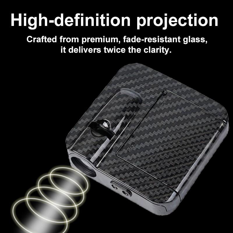 2 Pcs Chrysler Carbon Fiber Welcome Lights Set, Car Door Projection Lamp, Laser Light, Decorative Floor Lamp (batteries Not Included)