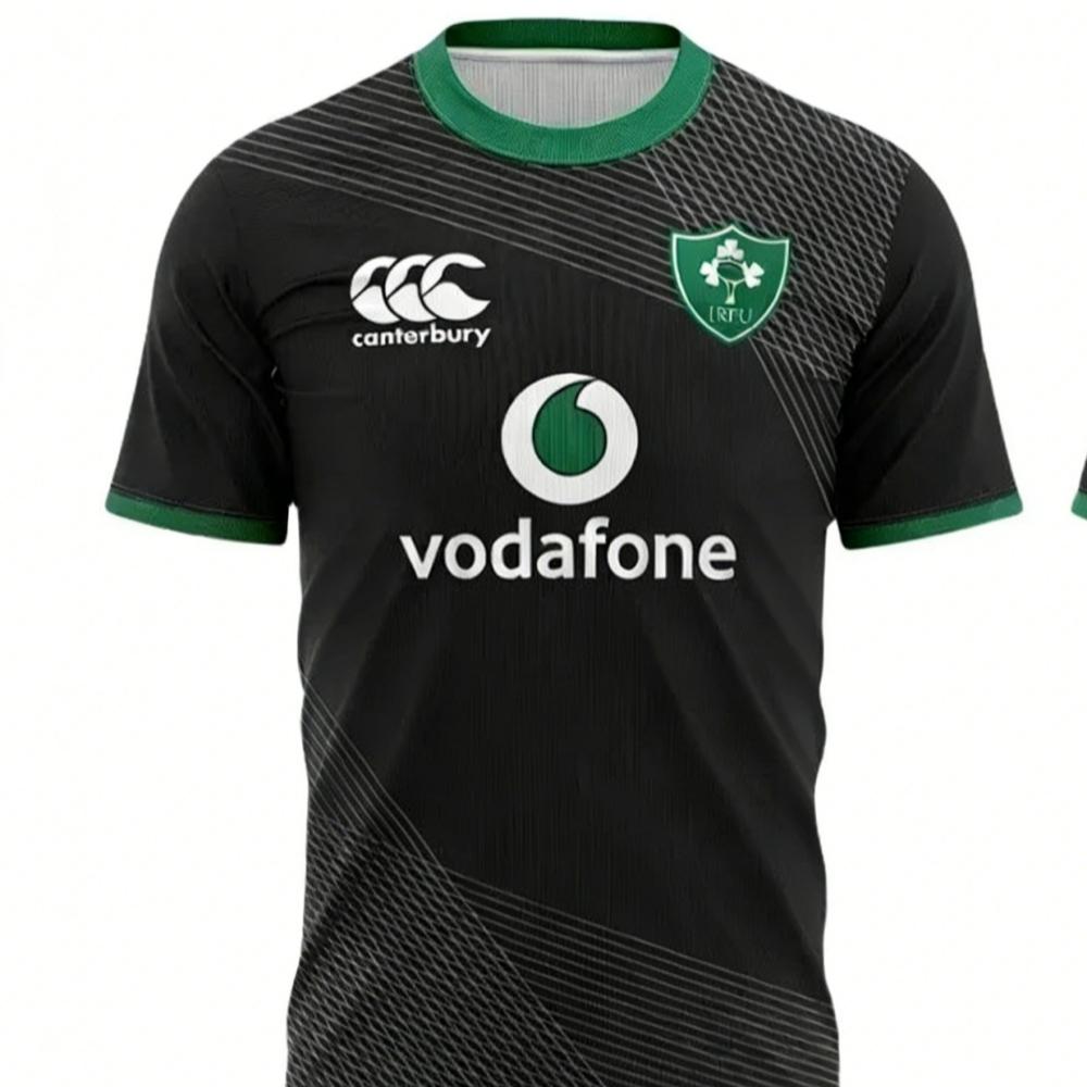 2026 IRFU Rugby Men's T-shirt with fitness top, suitable for both men and women, round neck breathable quick drying T-shirt