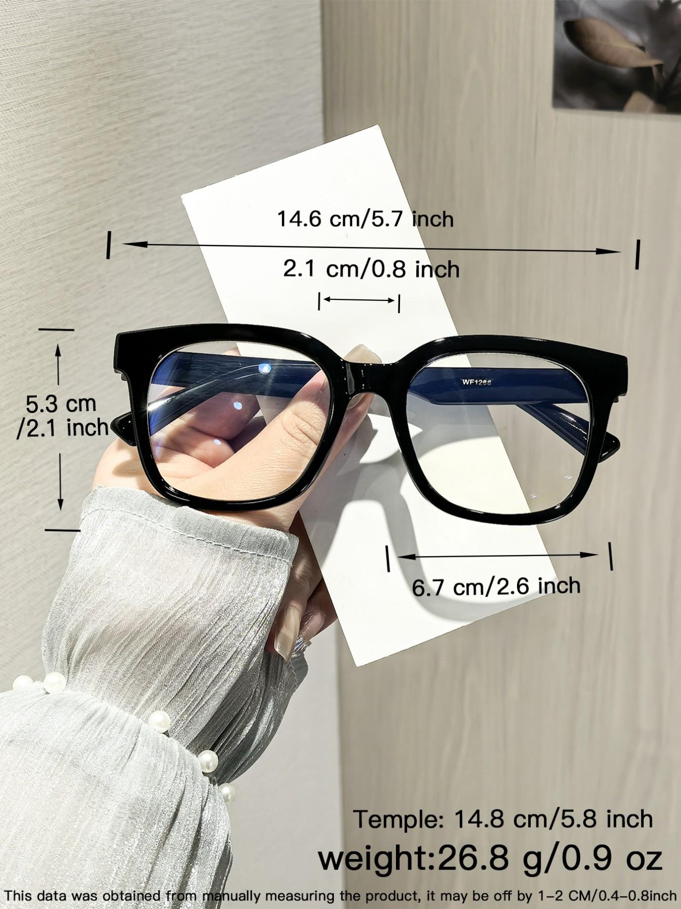 Women's Silver Color Square Frame Plain Glasses, Ultra-Light Plain Eyeglasses, Tiktok Bestseller Student Affordable Glasses, Unisex Non- Prescription