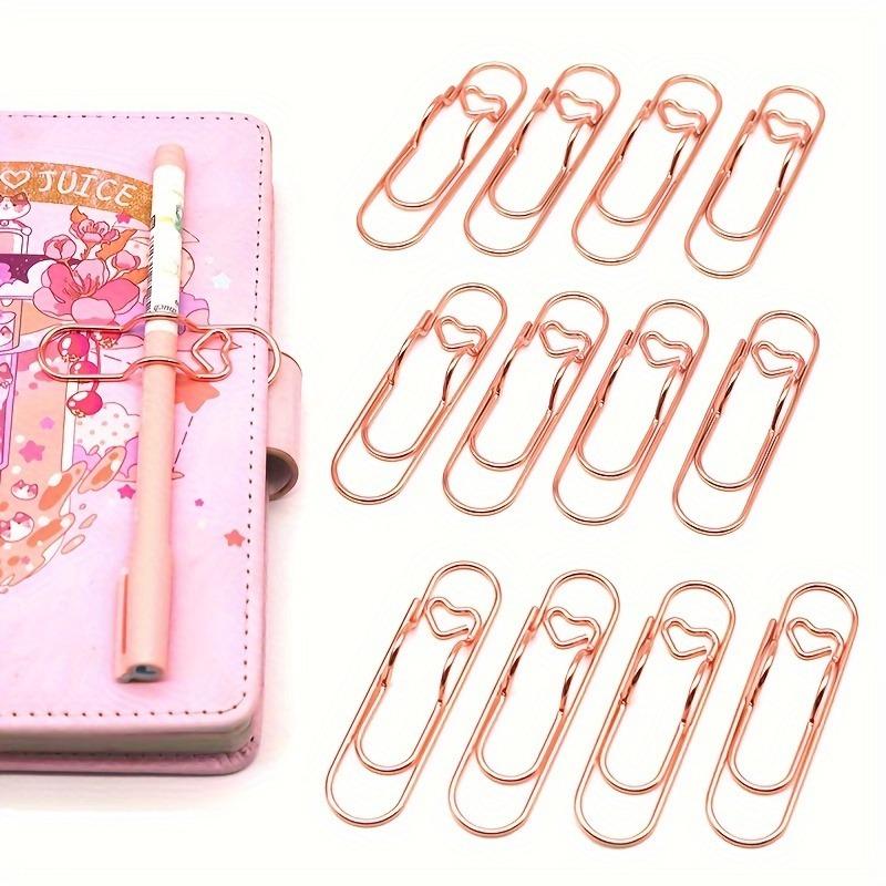 Random Color Metal Pen Clips, 6, 12 or 24pcs Cute Fixed Pen Holders and Paper Clips, Multifunctional Stationery Accessories for Journals and Notebooks