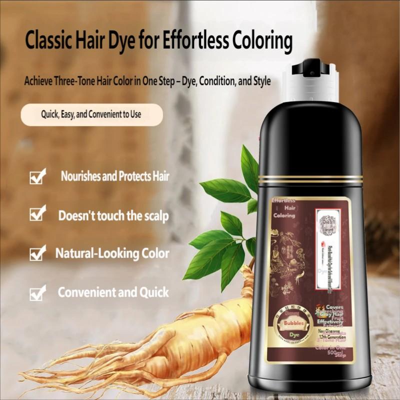 500ML Bubble Hair Dye Cream, Natural Gentle Formula, Effective Color Coverage, Long-Lasting Stain, Includes Tools, Home Use