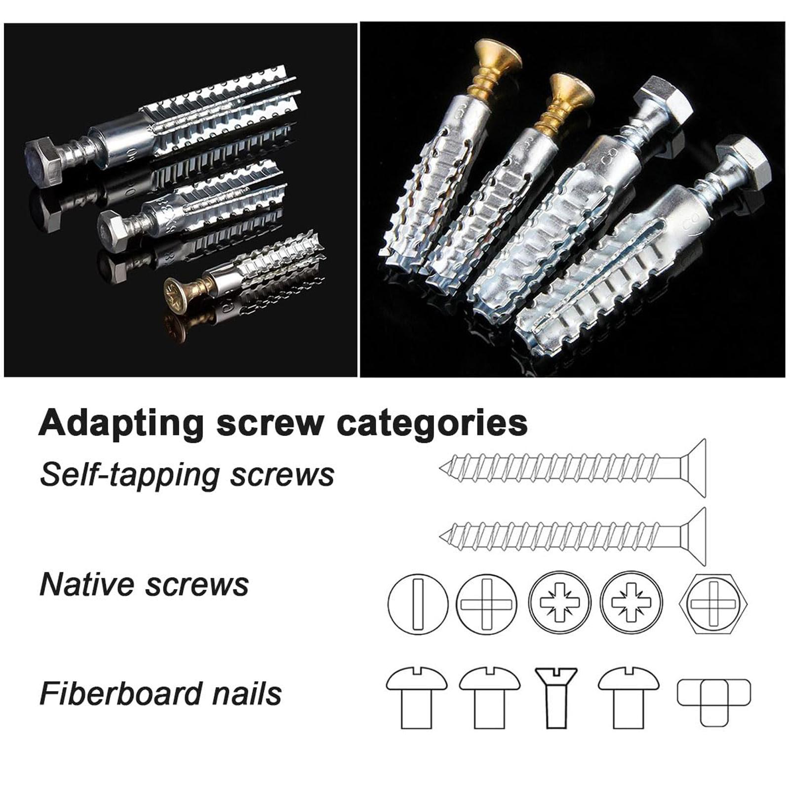 50 Counts Metal Expansion Screws,Heavy Duty Hollow Wall Anchors with Screws,Ldeal for Concrete Wall,Loose Hinge Hole Repair Kits,Hollow-Wall,Wooden Wall and Hinge Hole Repair.