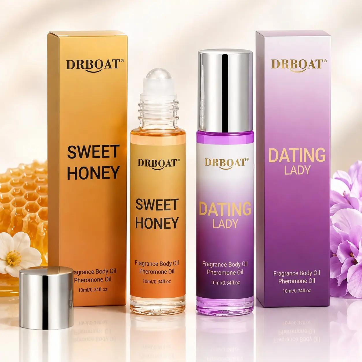 Honey & Date Pheromone Perfume Oil - Long Lasting Sweet OUD and Roll On Subtle Perfume Oil, Honey Oud & Date | Romantic Everyday Scent | Long-Lasting | Vegan & Cruelty-Free Sweet Scent Fragrance