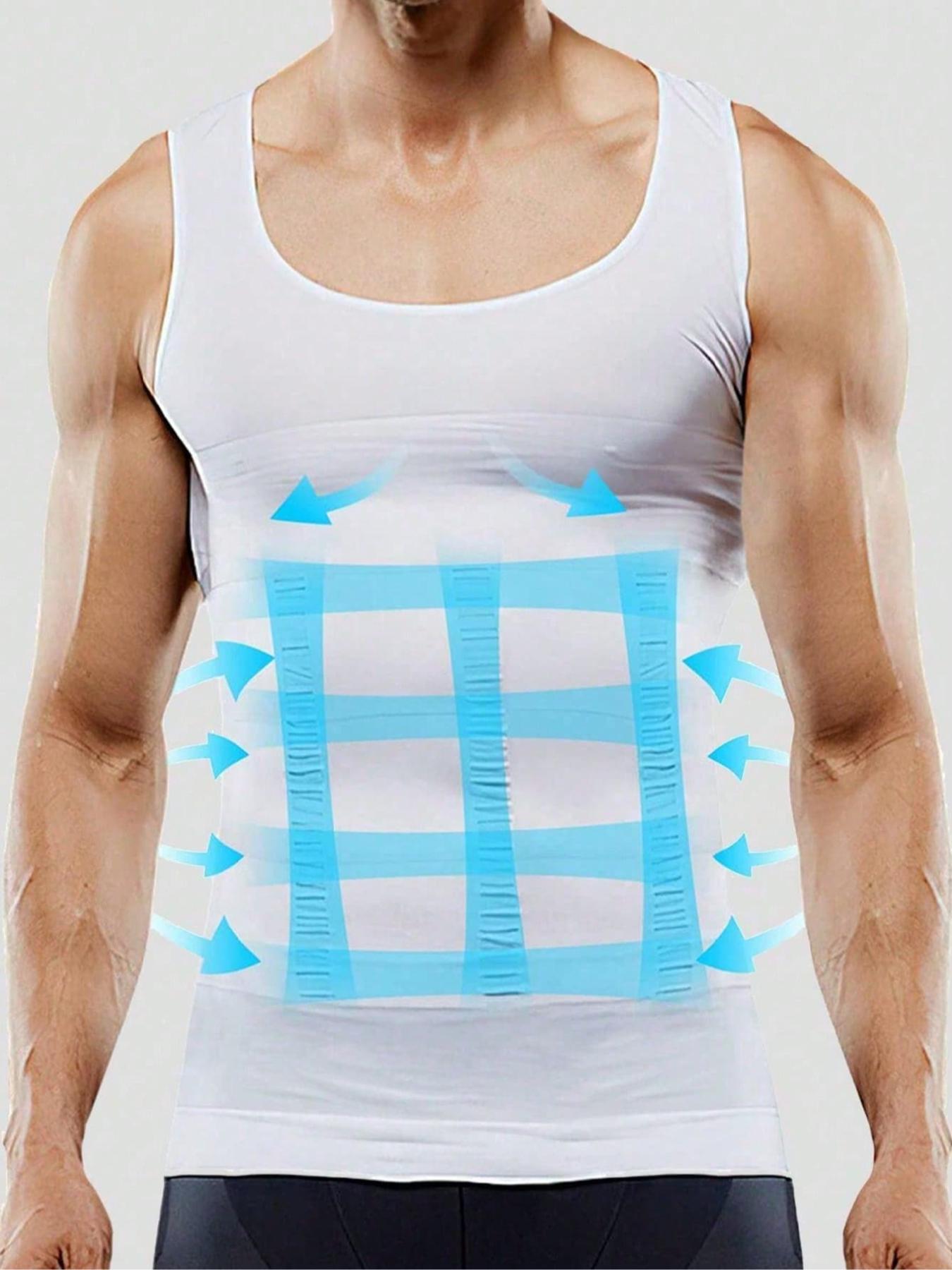 Men's Seamless Compression Tank Top, Sleeveless Slim Fit Body-Shaping Undershirt, Compression Shapewear Vest, Breathable Stretch Vest for Workout and Daily Wear, Shaping Tops