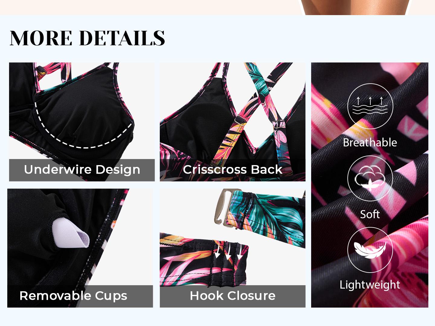 Tempt Me Women's Underwire Bikini Top - Twist Front Bathing Suit Top 2026 Push Up Swimsuit