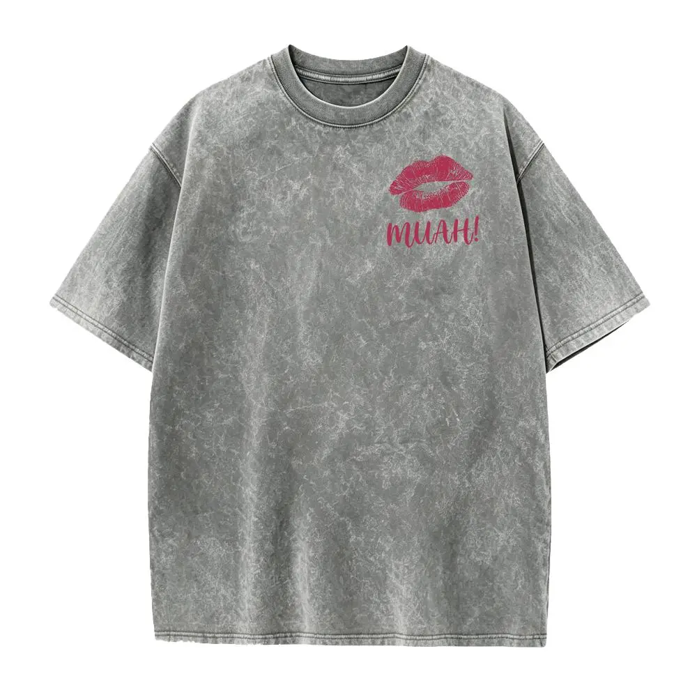 Muah Kiss Lips Shirt, Red Lipstick Print Tee, Cute Kissing Graphic Tshirt, Valentines Day Gift for Her, Flirty Women Shirt, Love Tee