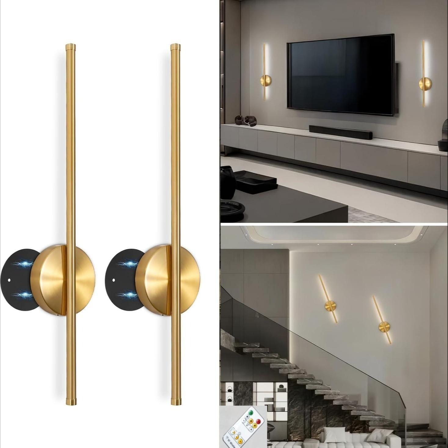 50CM LED Decorative Wall Light Remote Control Dimmable Magnetic Mount for Living Room Bedroom Corridor Closet Study Indoor Wall Lamp