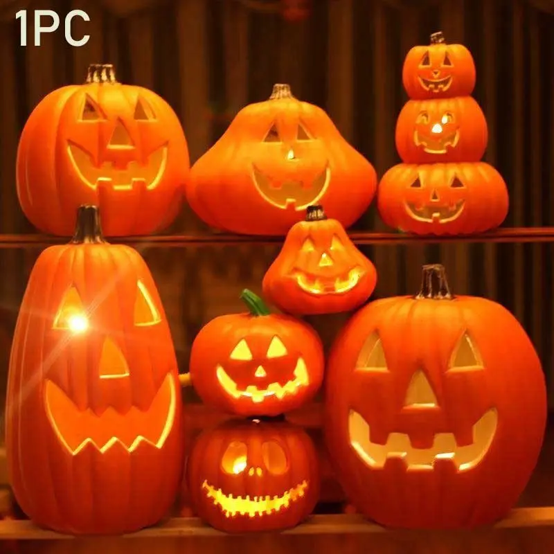 Halloween Spooky Pumpkin Lantern Decorative Item, Glowing Large Pumpkin for Storeyard Scene Setup, Halloween Party Event Gift