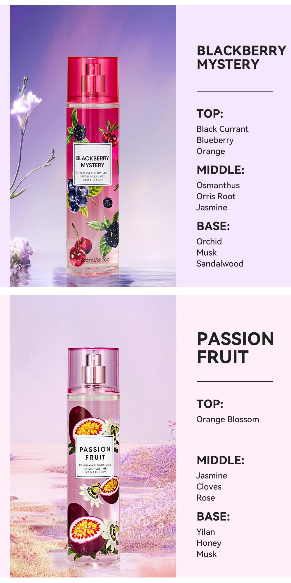 8 FL OZ Hair & Body Fragrance Mist for Women - Long-Lasting Perfume, Perfect for Dating, Parties and Gift Giving Floral Mint Scent Lightweight Scent Highly Scented