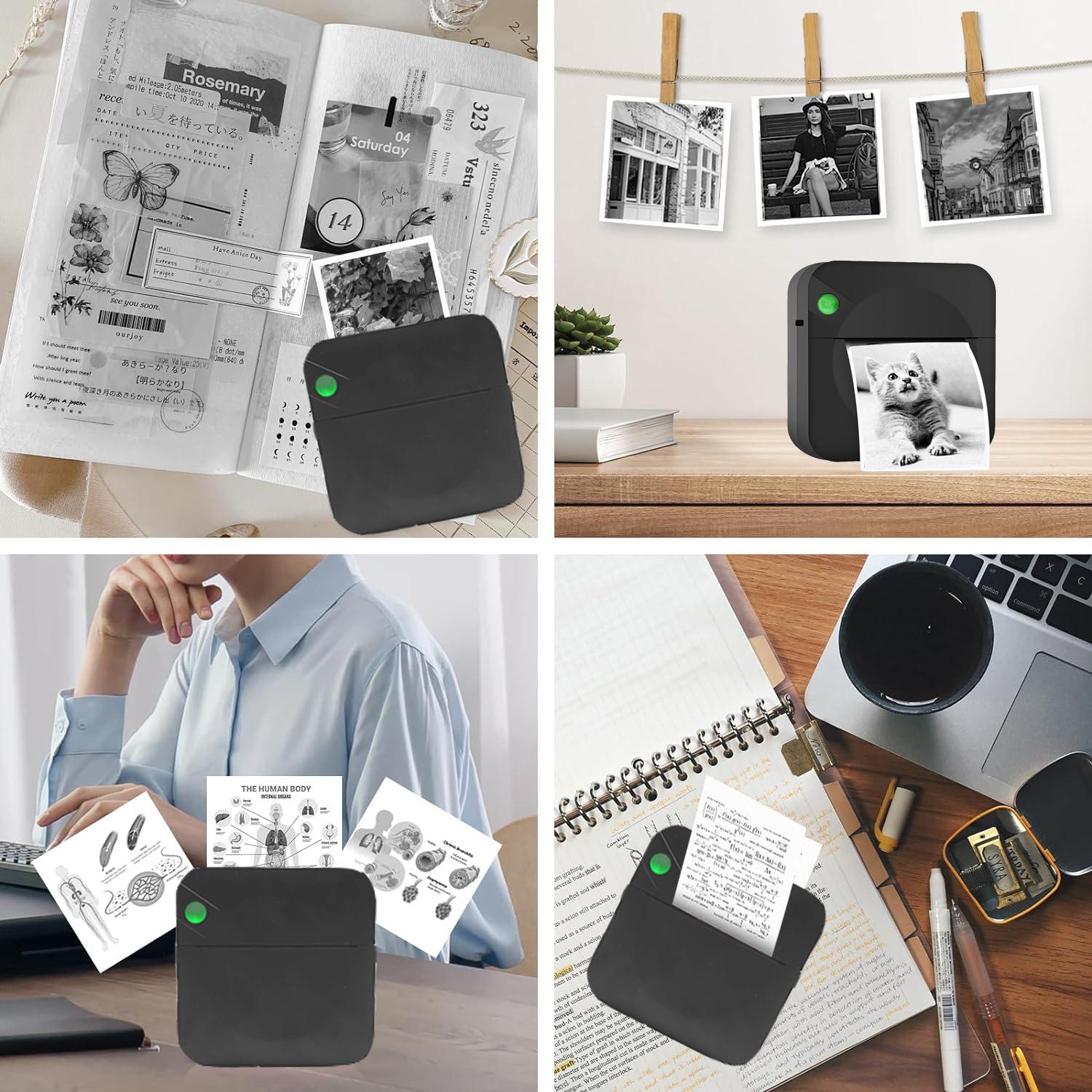 Portable Mini Printer, Wireless Sticker Printer, Wireless Thermal Printer for Notes Diary Receipts and DIY Crafts, Ideal for Travel and Home Use