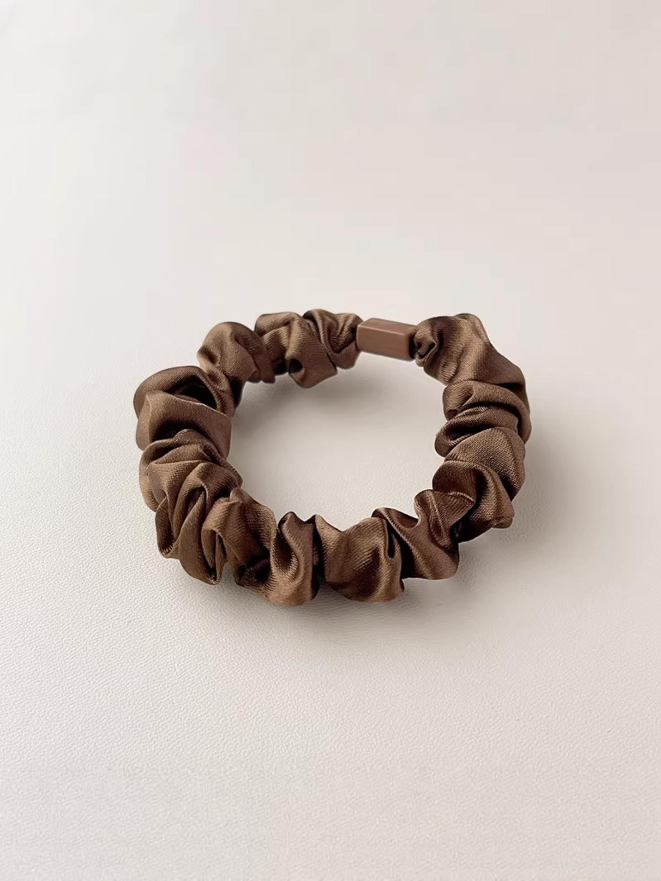 5-Pack New Satin Hair Ties, Elegant and Versatile, Lightweight Luxury, Perfect for Buns and Ponytails, Plain Style, All Seasons