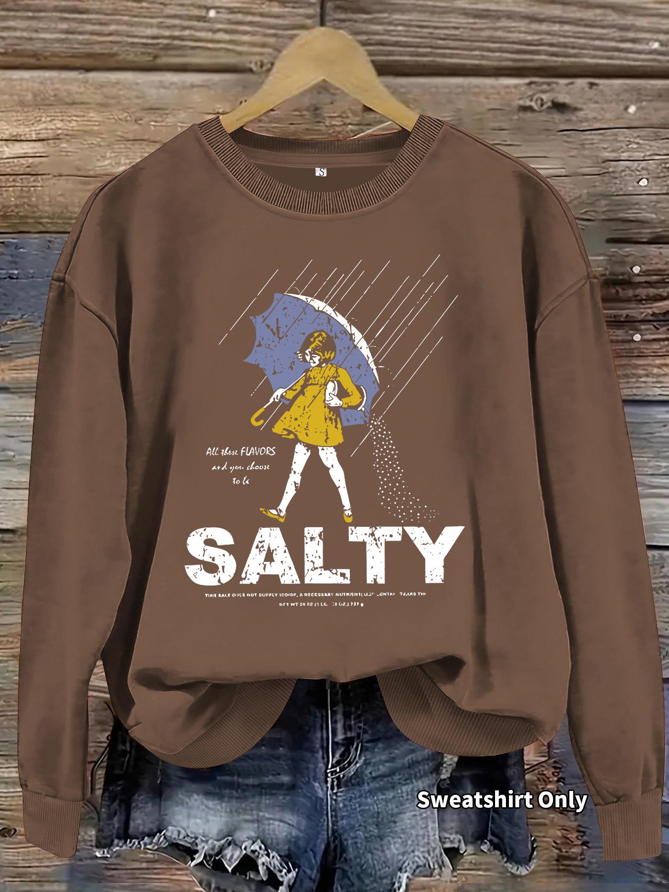 Women's Casual Graphic Pullover Sweater, Soft Long Sleeve Round Neck Sweatshirt, All Seasons Fitted Comfortable Fit