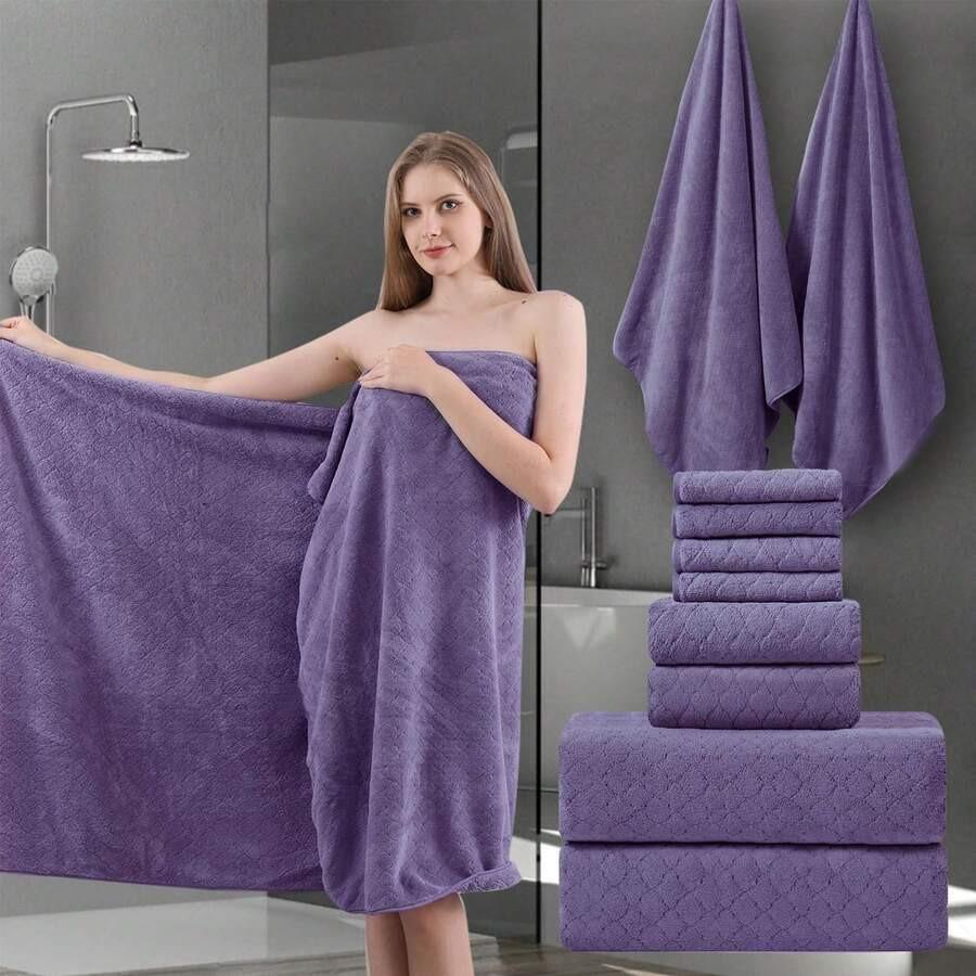 Women's Bath Towel Set - Adjustable Microfiber Super Absorbent, Bath Towel And Bathroom Shower Head Cover, Quick Drying Hair And Body, Suitable For Gym, Spa, Sauna And After Shower Body Covering, Pink Gray Back To School Women's Bath Towel Set - Adjustable Microfiber Super Absorbent, Bath Towel And Bathroom Shower Head Cover, Quick Drying Hair And Body, Suitable For Gym, Spa, Sauna And After Shower Body Covering, Pink Gray Back To School